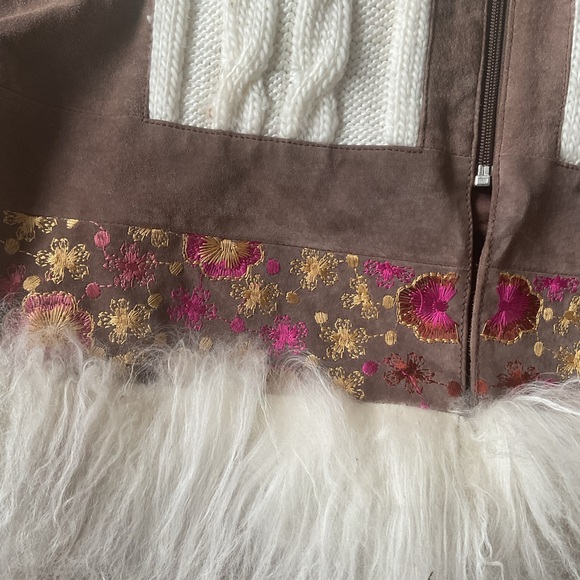 PHOSPHORUS unique Lamb Fur suede sweater jacket - Picture 10 of 12